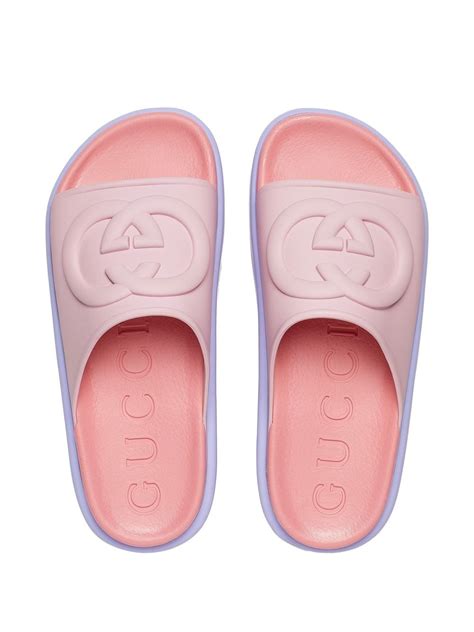 gucci rubber gg slide|Gucci rubber platform slides.